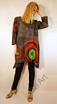 barna, fehér, piros, kék, türkiz, fekete, szürke, hosszú ujjú, pamut, tunika, bő, ruha, felső, A-vonalú, Nepál, csipke, mandala, kör, virág, egzotikus, egyedi, vidám, élénk, különleges, női, divat, bohém, trend, színes