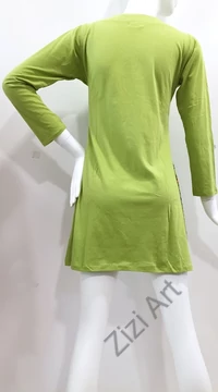 kék, piros, fekete, zöld, kiwi, virág, mandala, mintás, hosszú ujjú, pamut, tunika, ruha, felső, Nepál, egzotikus, egyedi, különleges, női, divat, bohém, trend