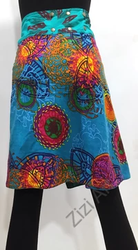 női, térd, kétoldalas, szoknya, vastag, pamut, színes, fekete, piros, kék, zöld, virágos, mandala, női, divat, egyedi, bohém, extravagáns, egzotikus, trend, Nepál