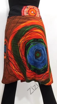 női, térd, kétoldalas, szoknya, vastag, pamut, színes, fekete, piros, kék, zöld, barna, narancs, virágos, mandala, női, divat, egyedi, bohém, extravagáns, egzotikus, trend, Nepál