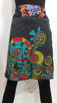 női, térd, kétoldalas, szoknya, vastag, pamut, színes, fekete, piros, kék, zöld, virágos, mandala, női, divat, egyedi, bohém, extravagáns, egzotikus, trend, Nepál