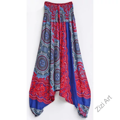 női, divat, nadrág, narancs, kék, szürke, mandala, virág, mintás, kényelmes, bő, szellős, viszkóz, egyedi, extravagáns, különleges, bohém, trend, Thaiföld