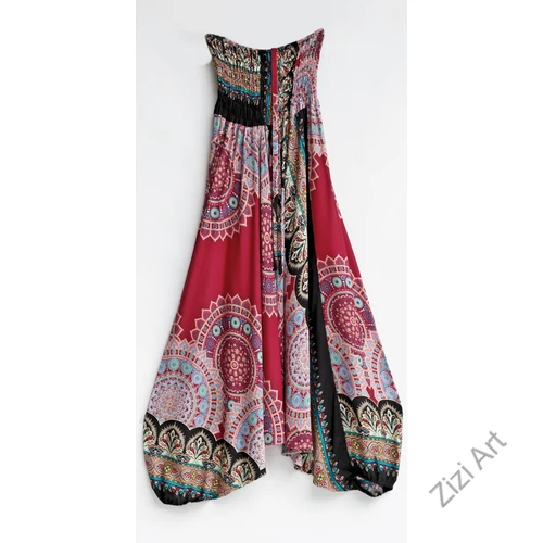 aladdin. nadrág, bordó, kék, fekete, mandala, virág, mintás, kényelmes, bő, szellős, viszkóz, egyedi, extravagáns, különleges, bohém, trend, Thaiföld, női, divat