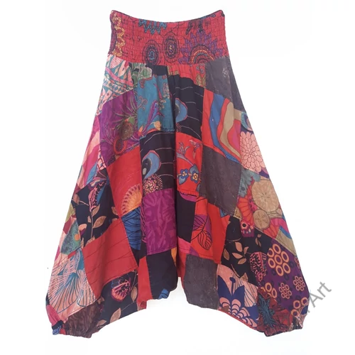 női, aladdin, nadrág, bő, patchwork, mintás, színes, piros, fekete, lila, narancs, barna, kék, zöld, sárga, divat, ruházat, trend, Nepál