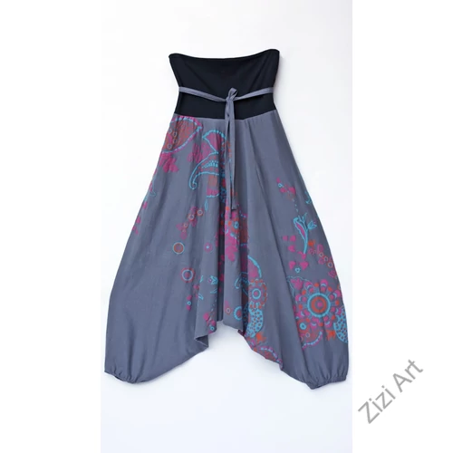 pamut, aladdin, nadrág, virág, mintás, szürke, kék, pink, színes, pamut, bő, lezser, Nepál, női, divat, trend, egyedi, extravagáns, bohém