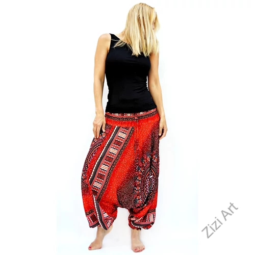 női, divat, nadrág, mandala, bordó, piros, narancs, trend, kényelmes, bő, szellős, viszkóz, egyedi, extravagáns, különleges, bohém, Thaiföld