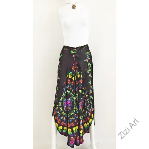 bőszárú, viszkóz, nadrág, szoknya, fekete, színes, pillangós, sárga, kék, zöld, lezser, szellős, női, divat, trend, webshop, egyedi, bohém, extravagáns