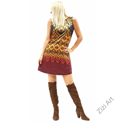 sárga, fekete, piros, etno, mintás, levél, kocka, ujjatlan, rövid, designer, ruha,portugál, francia, egyedi, vidám, elegáns, különleges, női, divat, bohém, trend