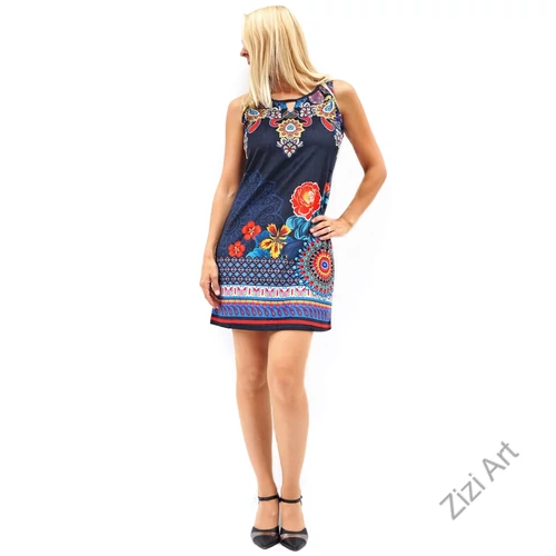 kék, piros, sárga, narancs, etno, mintás, virágos, ujjatlan, rövid, designer, ruha, francia, portugál, 101 idees, márkás, egyedi, vidám, elegáns, különleges, női, divat, bohém, trend