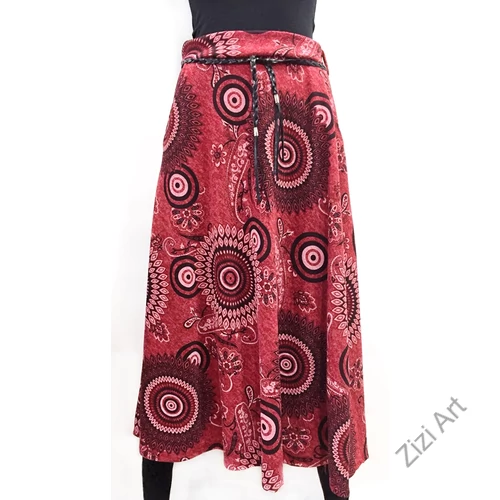 női, vastag, meleg, őszi, téli, hosszú, szoknya, övvel, mályva, zöld. kék, piros, fekete, szürke, fehér, mandala, pötty, virág, patchwork, mintás, trend, divat, egyedi, bohém, extravagáns, egzotikus 