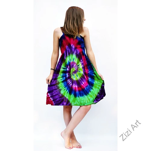 pink, királykék, kiwi, batikolt, szivárványos, élénk, vidám. színes, gyerek, ruha, szellős, kényelmes, viszkóz, India, trend, divat