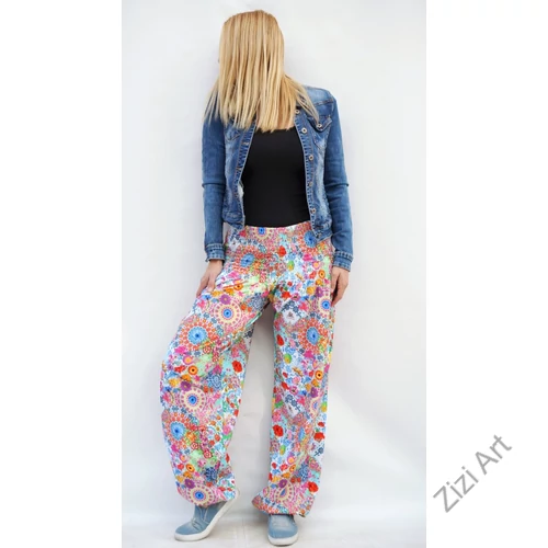 női, divat, fehér, pink, piros, rózsaszín, sárga, bő, viszkóz, nadrág, levél, pávatoll, élénk, színes, trend, kényelmes, szellős, egyedi, extravagáns, különleges, bohém, jázmin, Thaiföld