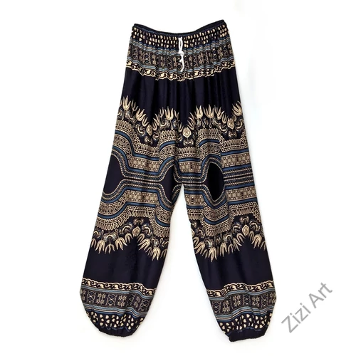 plus size, nadrág, női, divat, fekete, kék, bézs, krém, etno, mintás, bő, viszkóz, nadrág, színes, trend, kényelmes, szellős, egyedi, extravagáns, különleges, bohém, jázmin, Thaiföld, nagy méret