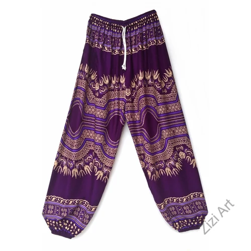 plus size, nadrág, női, divat, lila, bézs, krém, etno, mintás, bő, viszkóz, nadrág, színes, trend, kényelmes, szellős, egyedi, extravagáns, különleges, bohém, jázmin, Thaiföld, nagy méret
