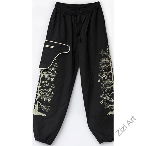 unisex, pamut, jázmin, nadrág, zsebes, életfa, mintás, fekete, kék, krém, bordó, krém, bő, kényelmes, egyedi, extravagáns, bohém, hippi, goás, Nepál, női, divat