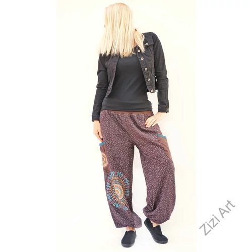 jázmin, nadrág, barna, kék, színes, bő, pamut, pókháló, mintás, zsebes, színes, női, divat, trend, kényelmes, egyedi, extravagáns, különleges, bohém, jázmin, Nepál