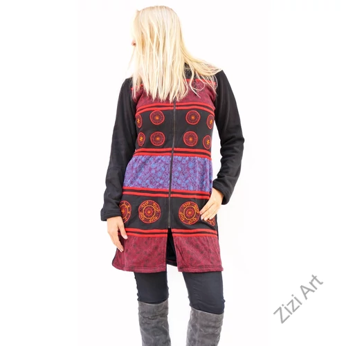 fekete, bordó, kék, hosszú, kardigán, pulóver, színes, mandala, Nepál, egzotikus, meleg, pamut, bélelt, manó, kapucnis, cipzár, tavasz, nyár, ősz, tél, egyedi, vidám