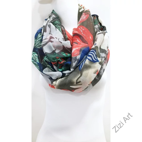 levél, mintás, körsál, színes, sárga, barack, pink, barna, narancs, kék, zöld, piros, rózsaszín, nagy, körsál, kendő,  mintás, finom, puha, meleg, egyedi, elegáns, divat, női, trend, selyem, viszkóz