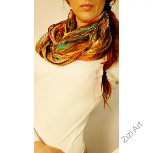 színes, sárga, barna, narancs, kék, zöld, piros, rózsaszín, nagy, körsál, kendő, szivárvány, mintás, finom, puha, meleg, egyedi, elegáns, divat, női, trend, selyem, viszkóz