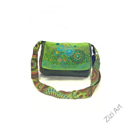 textil, táska, válltáska, kék, piros, fekete, kiwi, zöld, narancs, piros, színes, mandalás, hímzett, virágos