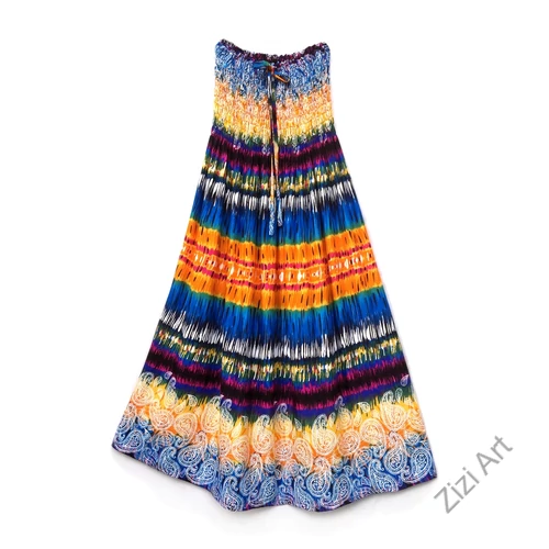 hosszú, bő, viszkóz, ruha, narancs, kék, pink, szivárvány, csíkos, levél, mintás, megkötős, szellős, könnyű, női, divat, Thaiföld, trend, webshop
