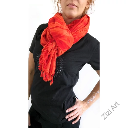sarong, narancs, színes, kendő, sál, strandkendő, pareo, mintás, batikolt