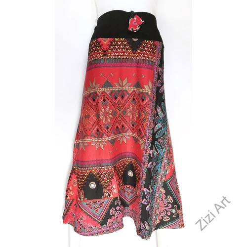 színes, etno, mandala, mintás, hosszú, A-vonalú, pamut, szoknya, női, divat, trend, extravagáns, egyedi, bohém, piros, fekete, szürke, türkiz, kék, zöld, barna, fehér, bordó, mályva, bronz, lila, narancs