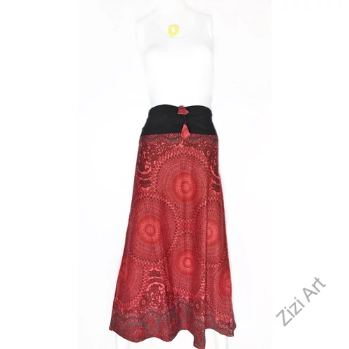 színes, etno, mandala, mintás, hosszú, A-vonalú, pamut, szoknya, női, divat, trend, extravagáns, egyedi, bohém, piros, fekete, szürke, türkiz, kék, zöld, barna, fehér, bordó, mályva, bronz, lila, narancs