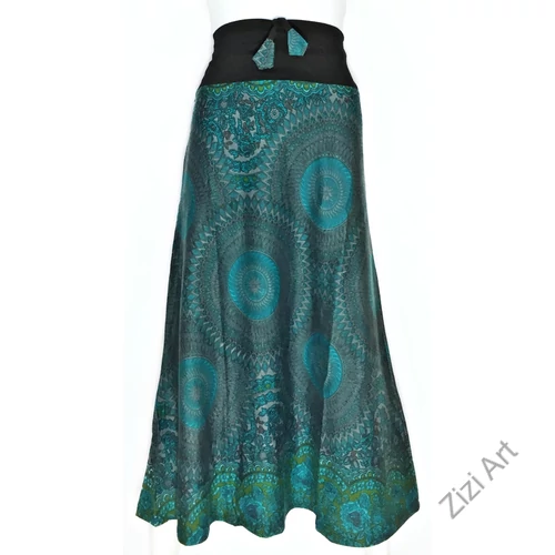 hosszú, A-vonalú, pamut, szoknya, színes, mandala, mintás, piros, bordó, fekete, szürke, türkiz, kék, zöld, női, divat, trend, extravagáns, egyedi, bohém