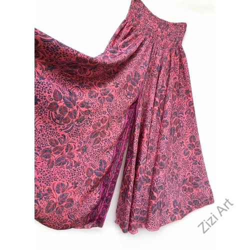bőszárú, viszkóz, nadrág, szoknya, korall, pink, rózsaszín, szürke, grafit, színes, levél, mintás, lezser, szellős, női, divat, trend, bohém, extravagáns