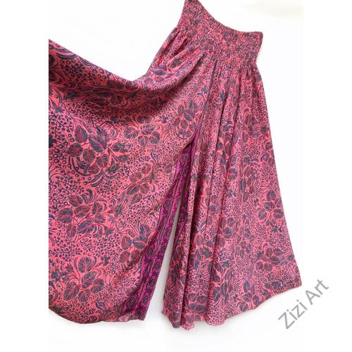 bőszárú, viszkóz, nadrág, szoknya, korall, pink, rózsaszín, szürke, grafit, színes, levél, mintás, lezser, szellős, női, divat, trend, bohém, extravagáns
