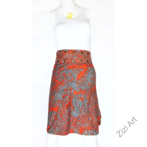 női, térd, kétoldalas, szoknya, vastag, pamut, színes, fekete, piros, kék, zöld, piros, szürke, narancs, sárga, lila, virágos, mandala, női, divat, egyedi, bohém, extravagáns, egzotikus, trend, Nepál