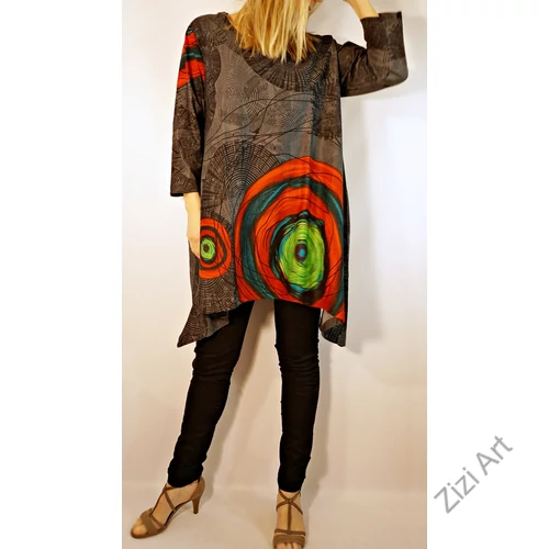 barna, fehér, piros, kék, türkiz, fekete, szürke, hosszú ujjú, pamut, tunika, bő, ruha, felső, A-vonalú, Nepál, csipke, mandala, kör, virág, egzotikus, egyedi, vidám, élénk, különleges, női, divat, bohém, trend, színes