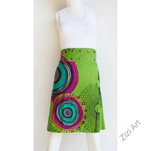 női, térd, kétoldalas, szoknya, vastag, pamut, színes, fekete, piros, kék, zöld, piros, szürke, narancs, sárga, lila, virágos, mandala, női, divat, egyedi, bohém, extravagáns, egzotikus, trend, Nepál