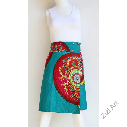női, térd, kétoldalas, szoknya, vastag, pamut, színes, fekete, piros, kék, zöld, piros, szürke, narancs, sárga, lila, virágos, mandala, női, divat, egyedi, bohém, extravagáns, egzotikus, trend, Nepál